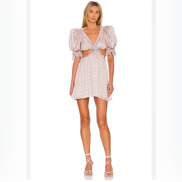 For Love And Lemons Dresses & Skirts - Floral Puff Sleeve Cutout Dress Small